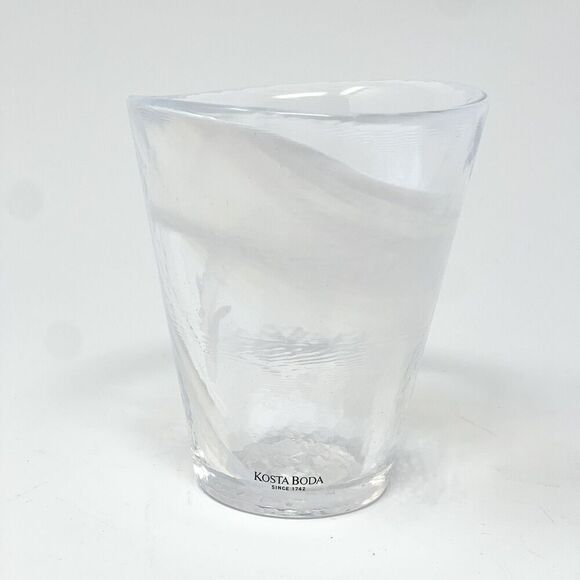 Kosta Boda Bicchiere Friendship Hearts 50cl - Design Ulrica Hydman-Vallien, Vetro Artistico Svedese, Altezza 215mm